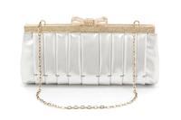 A Valentino Silver Metallic Leather Clutch, 9.5" x 4" x 2".