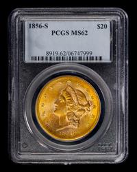 A United States 1856-S Liberty Head $20 Gold Coin