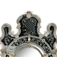 DAMAGED - A Venetian Etched Glass Mirror