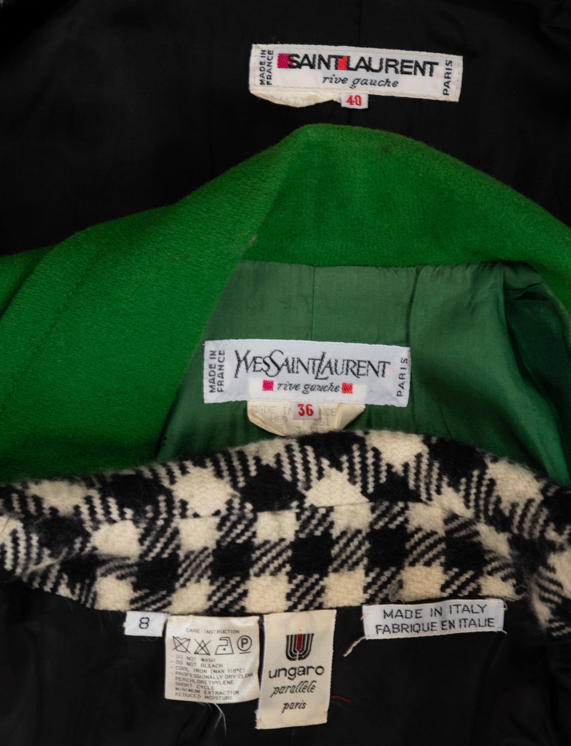 Three Yves Saint Laurent & Ungaro Skirt Suits, 1980-90s