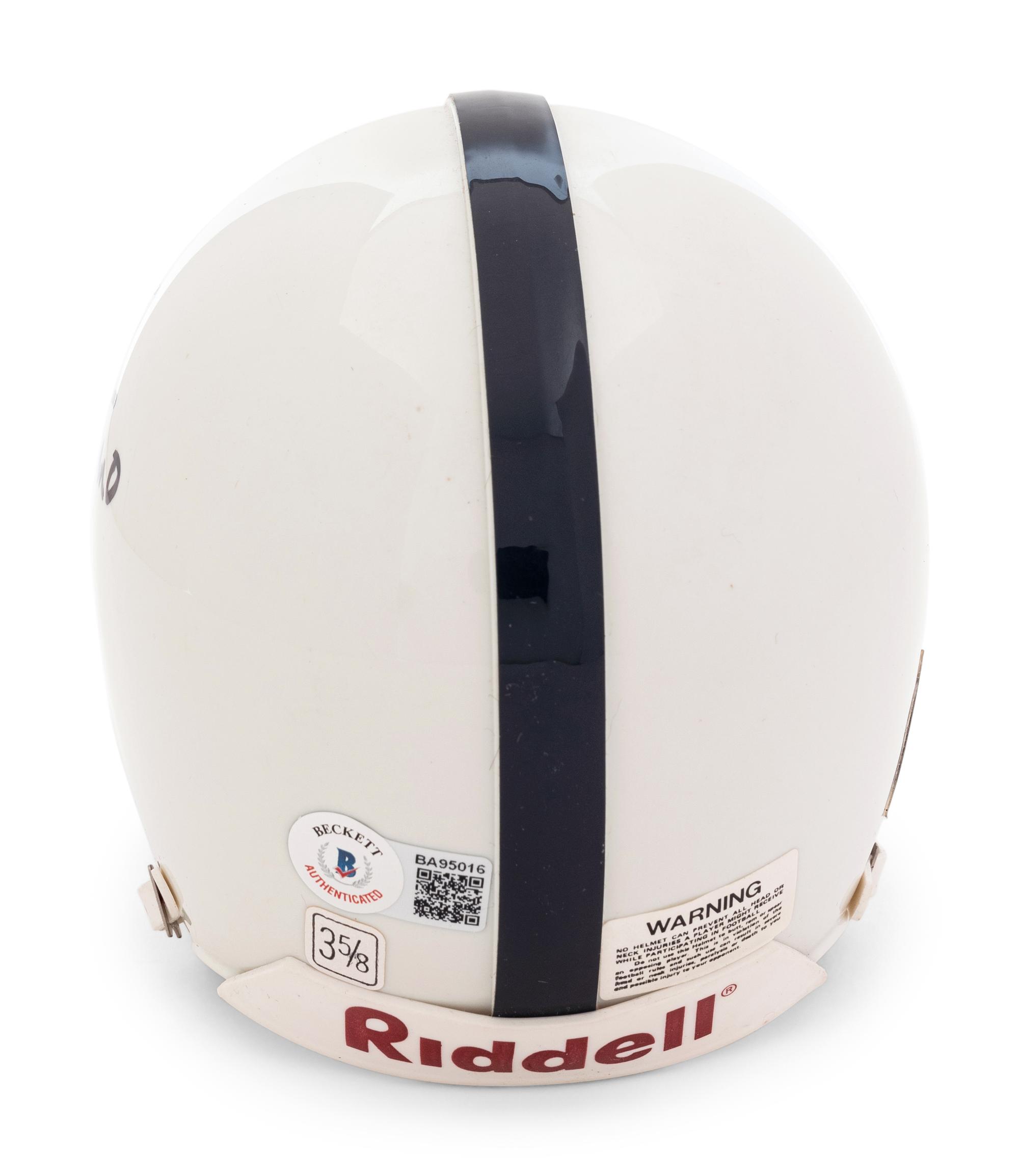 A Joe Paterno Signed Autograph Penn State Mini Football Helmet (BAS Beckett Authentication Services Certified),