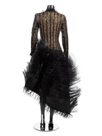 Louis Feraud Black Lace Evening Dress, 1990-2000s