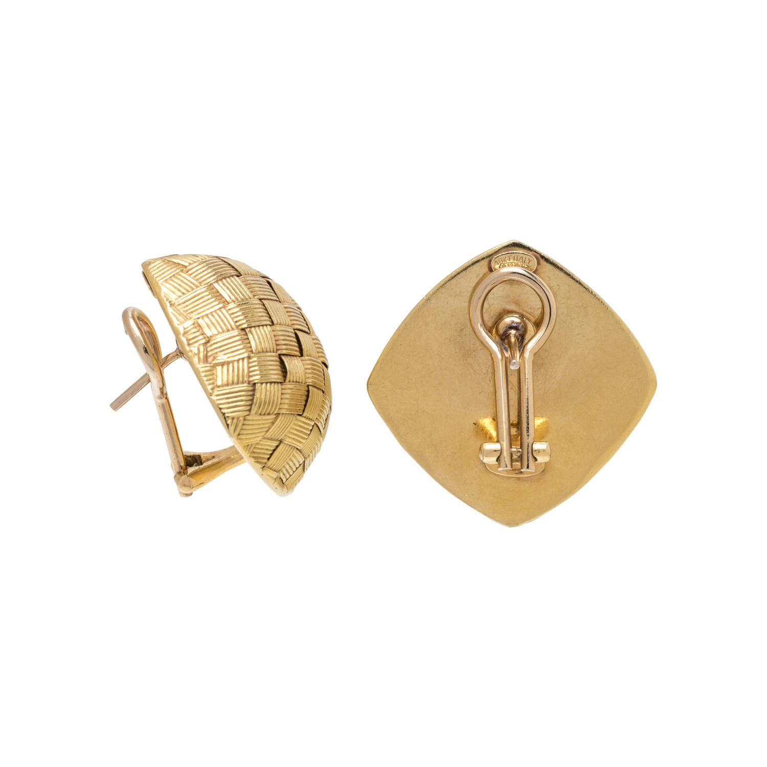 ROBERTO COIN, YELLOW GOLD 'APPASSIONATA' EARCLIPS