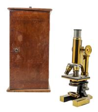 An American Brass Microscope Height 11 inches. — QUEEN & CO., PHILADELPHIA, LATE 19TH CENTURY