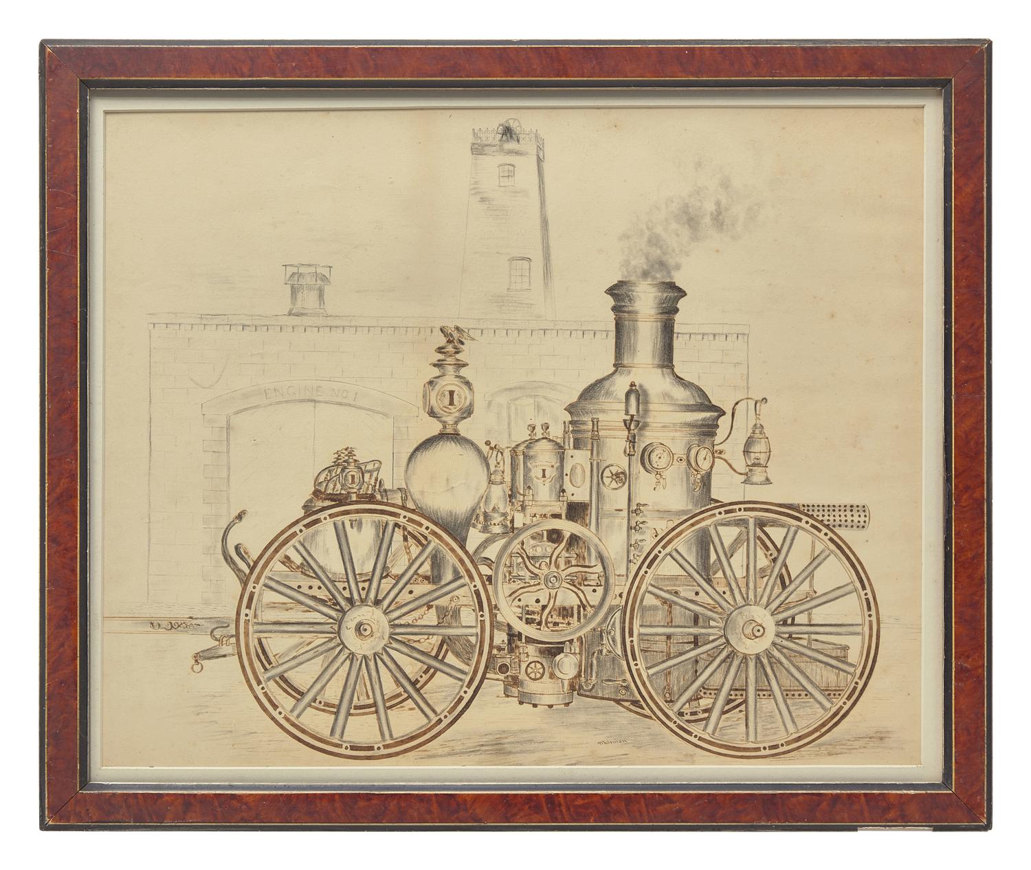 American School 19th Century, A Sketch of Fire Engine No. 1