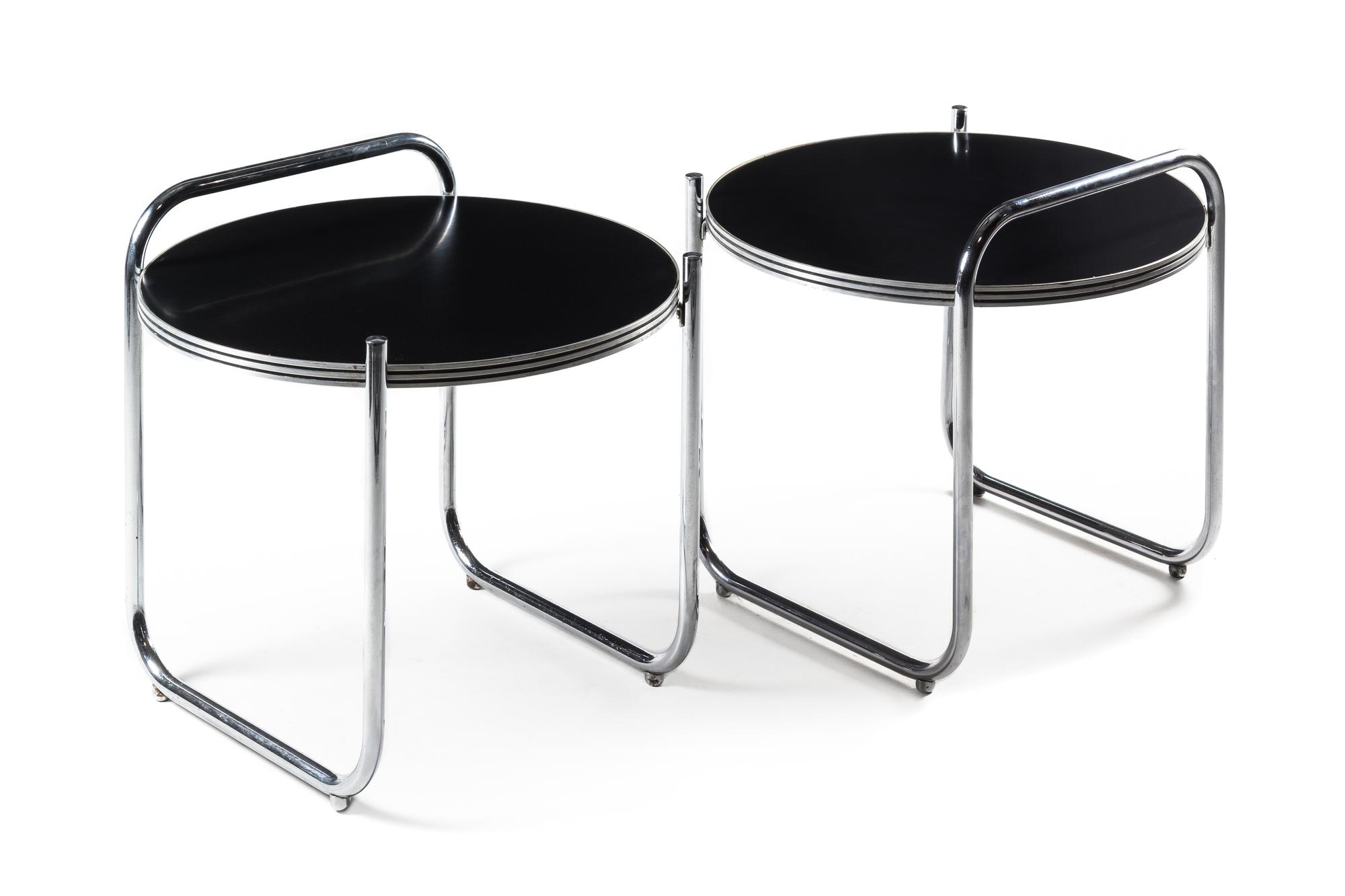Gilbert Rohde (American 1894-1944), Troy Sunshade, USA, c.1934, a pair of side tables, model no. 13-C