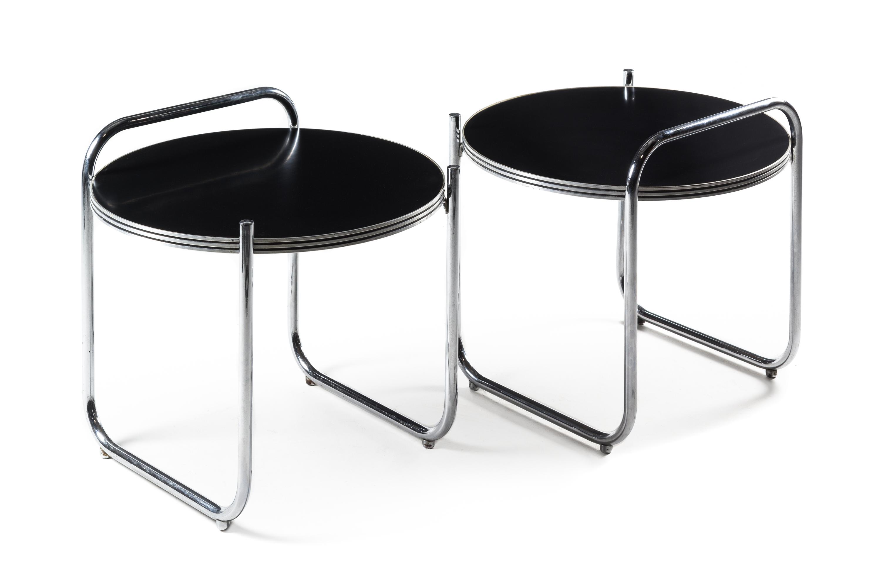 Gilbert Rohde (American 1894-1944), Troy Sunshade, USA, c.1934, a pair of side tables, model no. 13-C