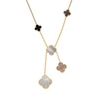 VAN CLEEF & ARPELS, ONYX AND MOTHER-OF-PEARL 'MAGIC ALHAMBRA' NECKLACE