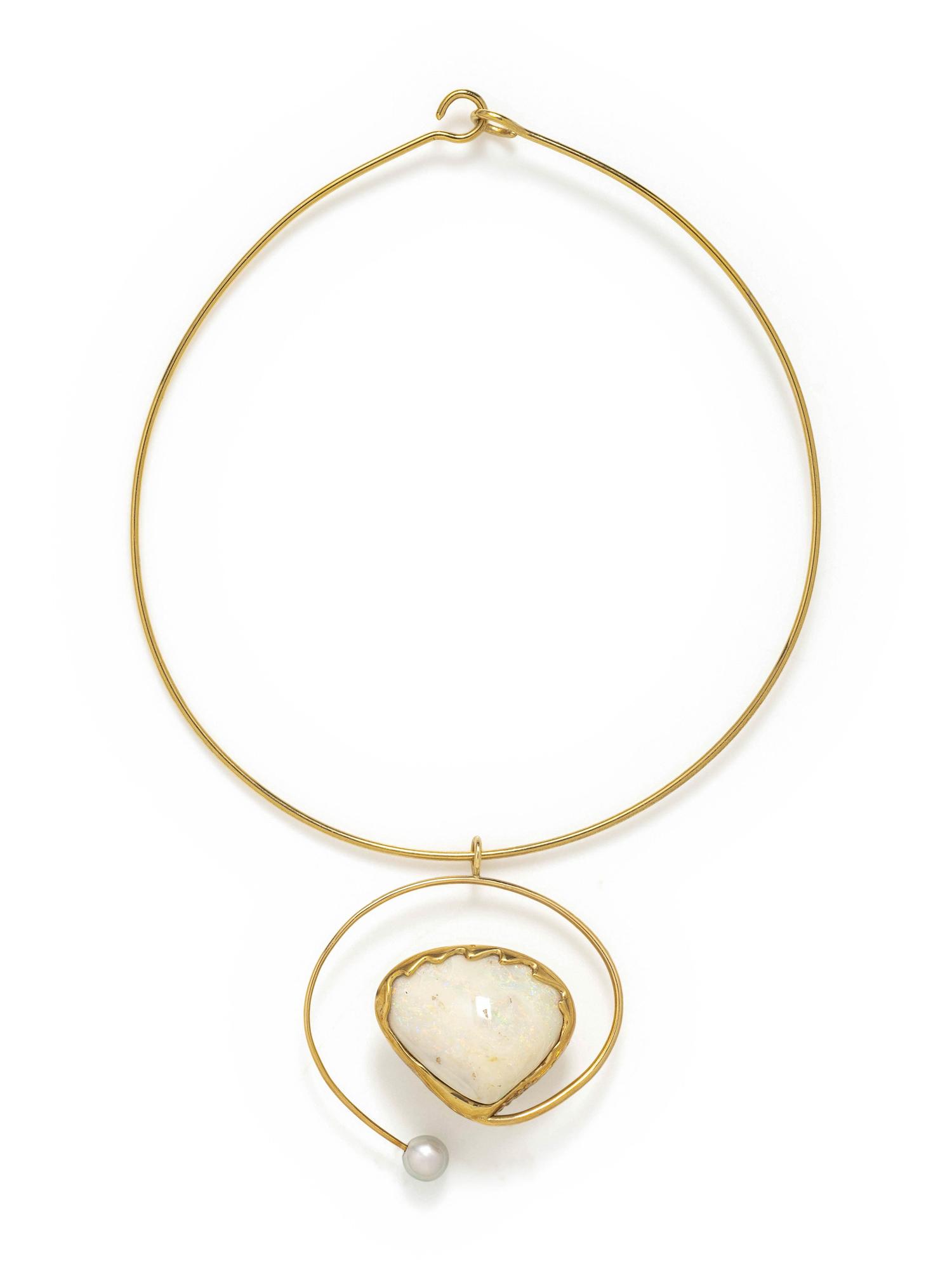 OPAL AND CULTURED PEARL PENDANT