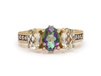 A Yellow Gold and Mystic Topaz Demi-Parure,