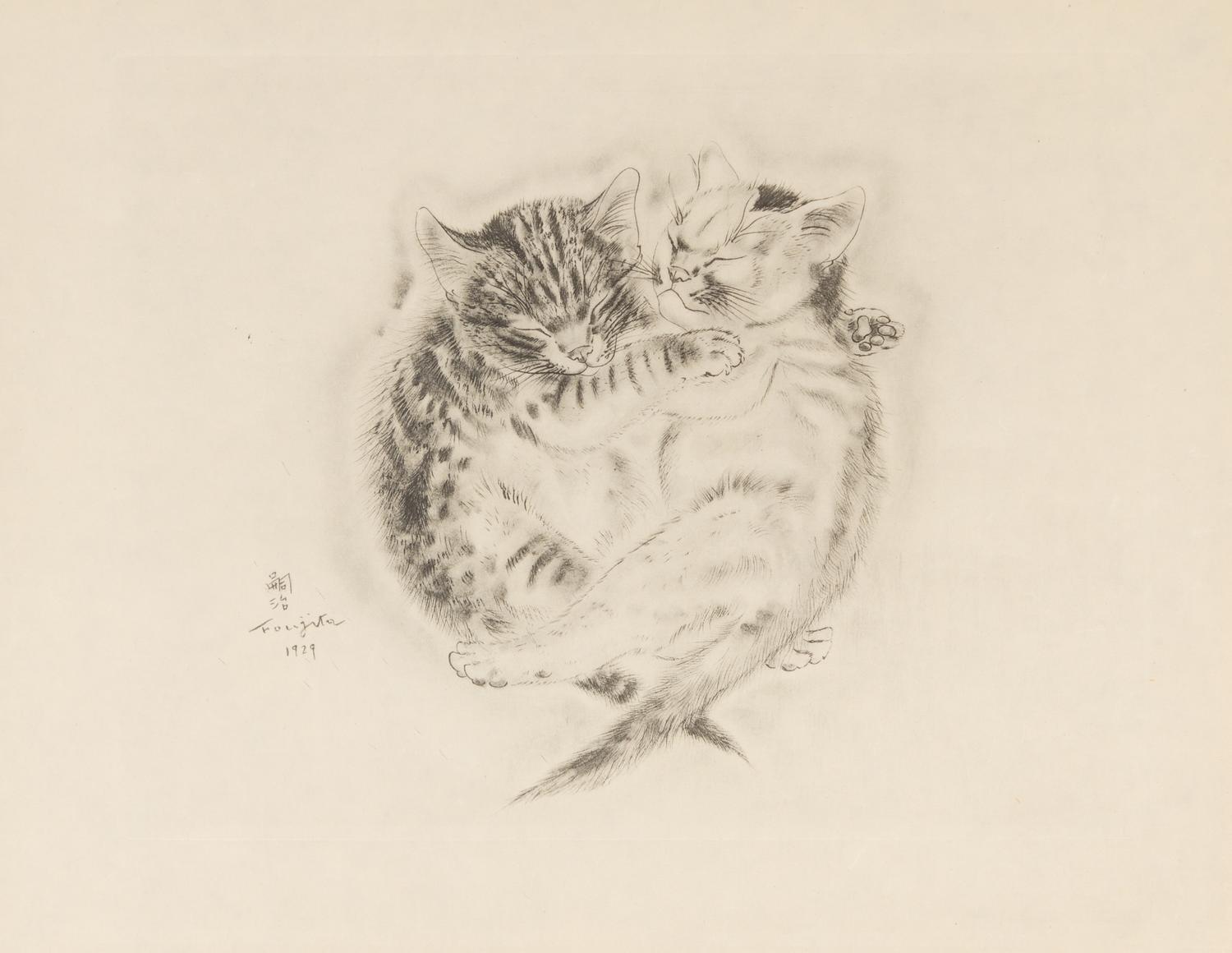 FOUJITA, TSUGOUHARA. 20 etchings from A Book of Cats. New York, 1930. One signed in pencil.