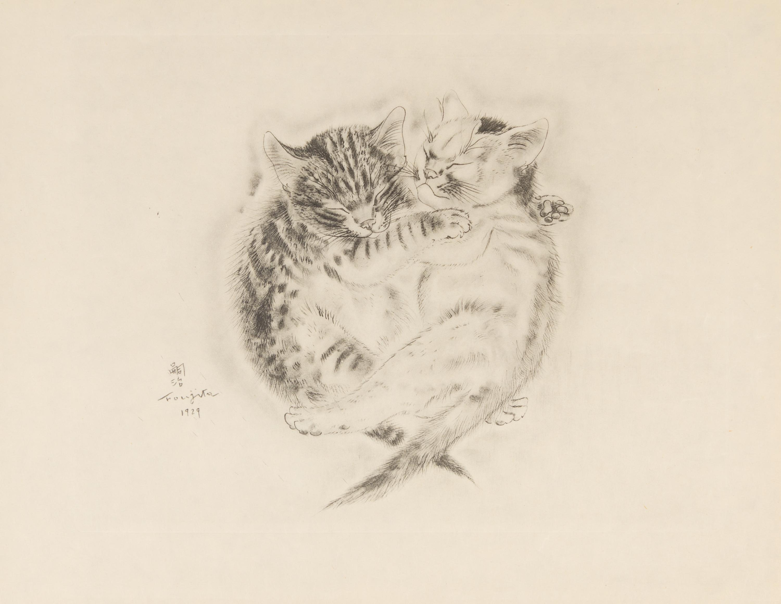 FOUJITA, TSUGOUHARA. 20 etchings from A Book of Cats. New York, 1930. One signed in pencil.