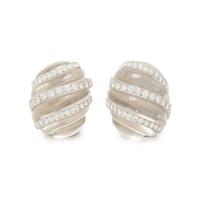 DAVID WEBB, ROCK CRYSTAL QUARTZ, DIAMOND, AND WHITE GOLD EARRINGS