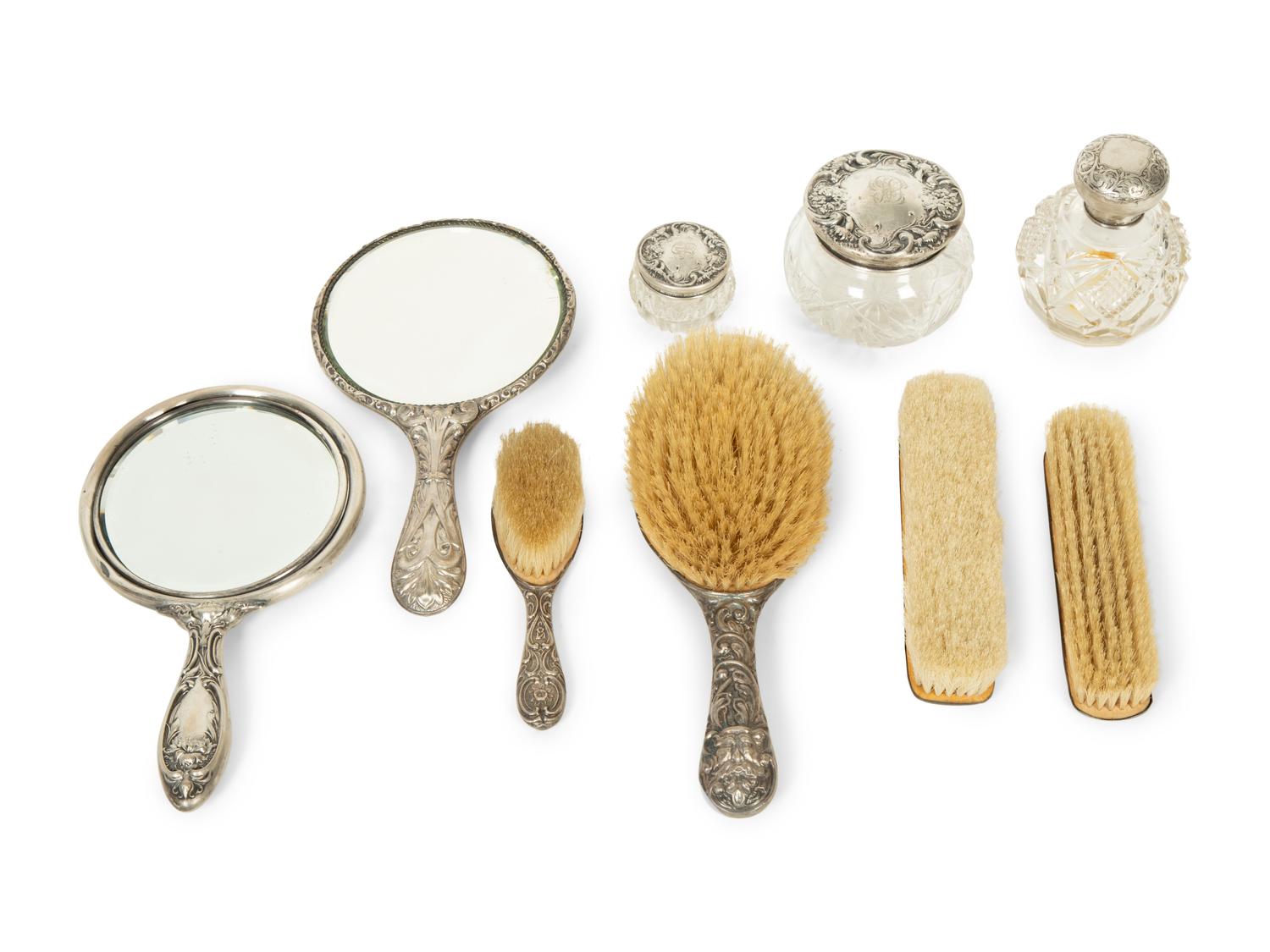 An American Silver Nine-Piece Dresser Set — 19TH CENTURY