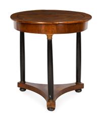 An Italian Parcel-Ebonized Inlaid Walnut Guéridon