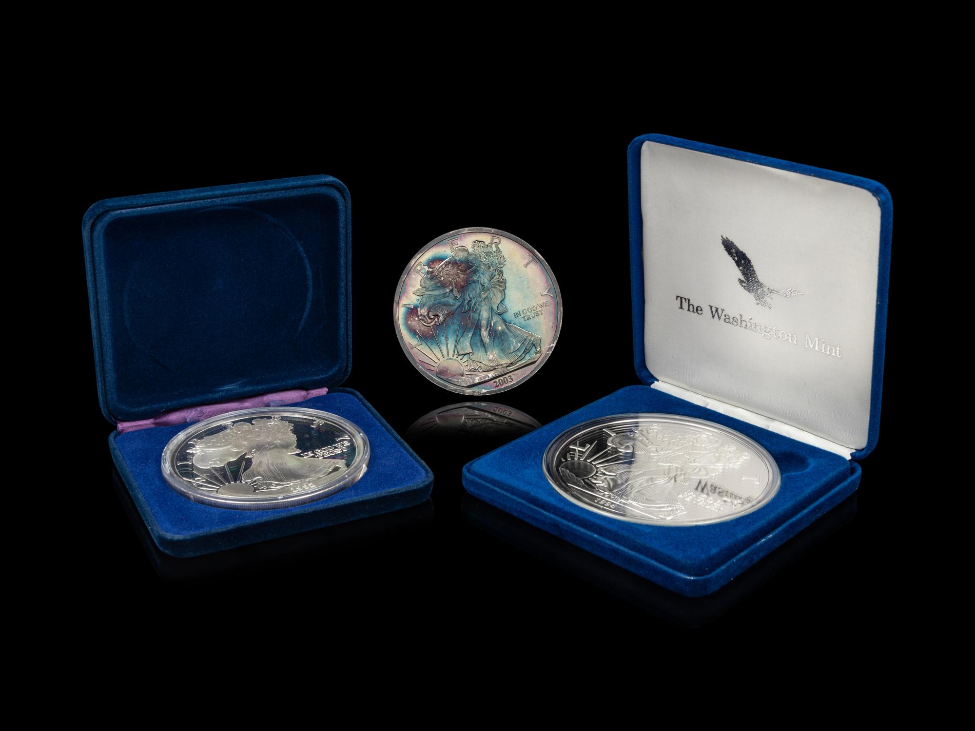 [PRIVATE ISSUE] Three 1-Pound Silver Rounds