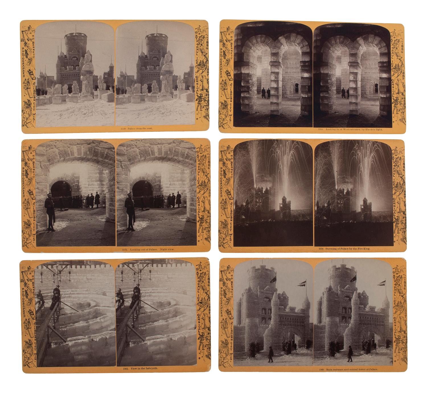 [EARLY PHOTOGRAPHY]. A group of 19 stereoviews highlighted by images of the Saint Paul, Minnesota Ice Carnival and the aftermath of the Johnstown Flood, Pennsylvania.