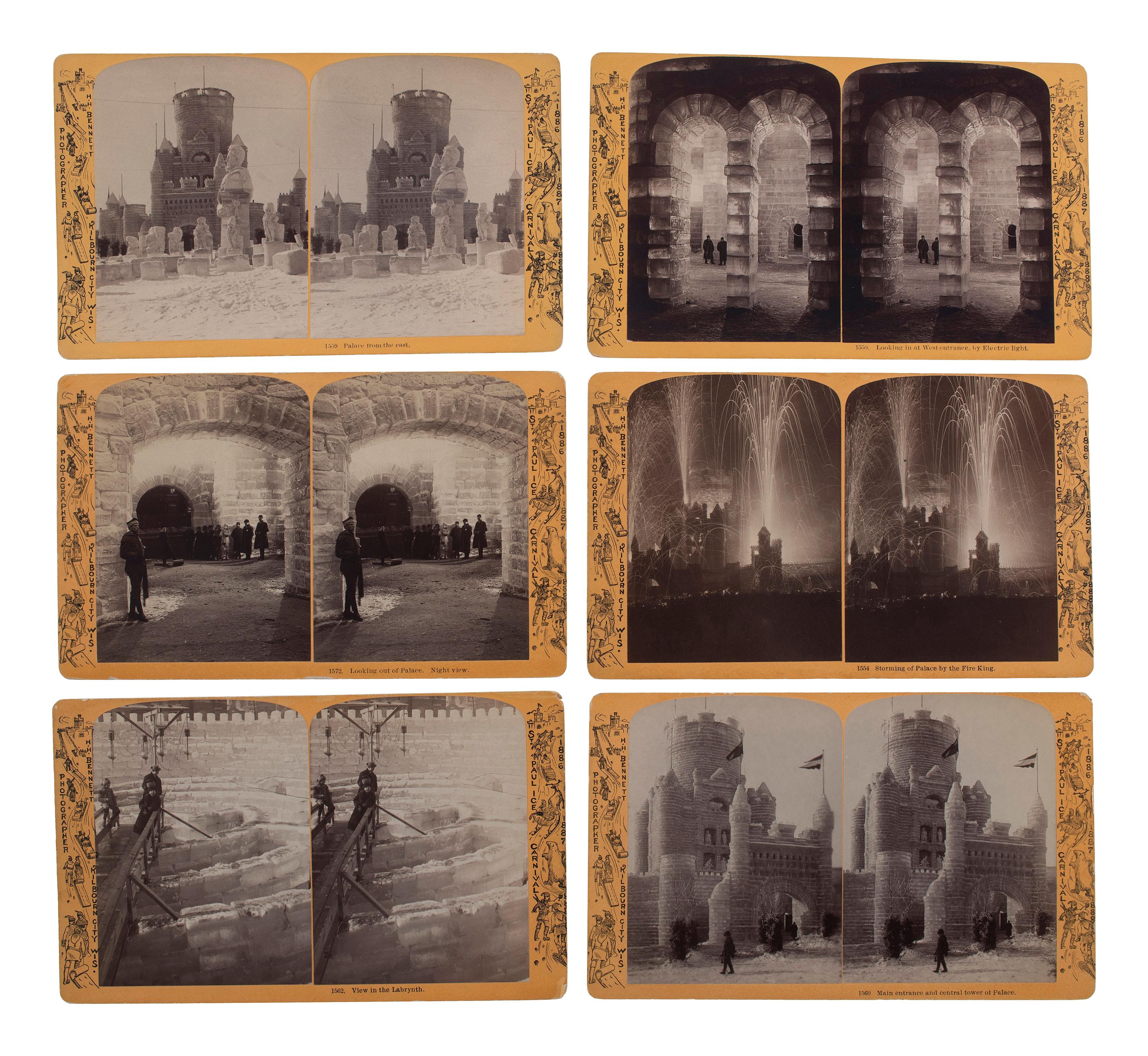 [EARLY PHOTOGRAPHY]. A group of 19 stereoviews highlighted by images of the Saint Paul, Minnesota Ice Carnival and the aftermath of the Johnstown Flood, Pennsylvania.