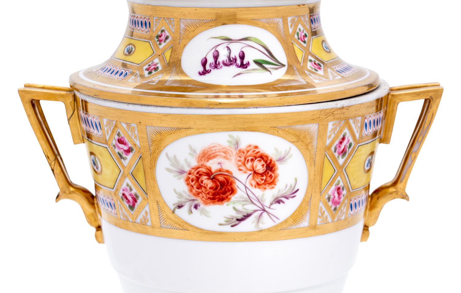 A Paris Porcelain ' Church Gresley' Fruit Cooler and Cover
