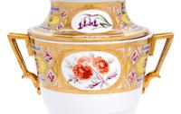 A Paris Porcelain ' Church Gresley' Fruit Cooler and Cover