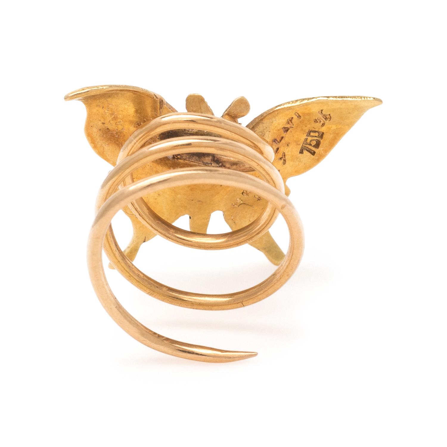 MARIO BUCCELLATI, YELLOW GOLD BUTTERLY PIN
