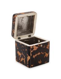 An English Tortoise Shell Veneered Tea Caddy