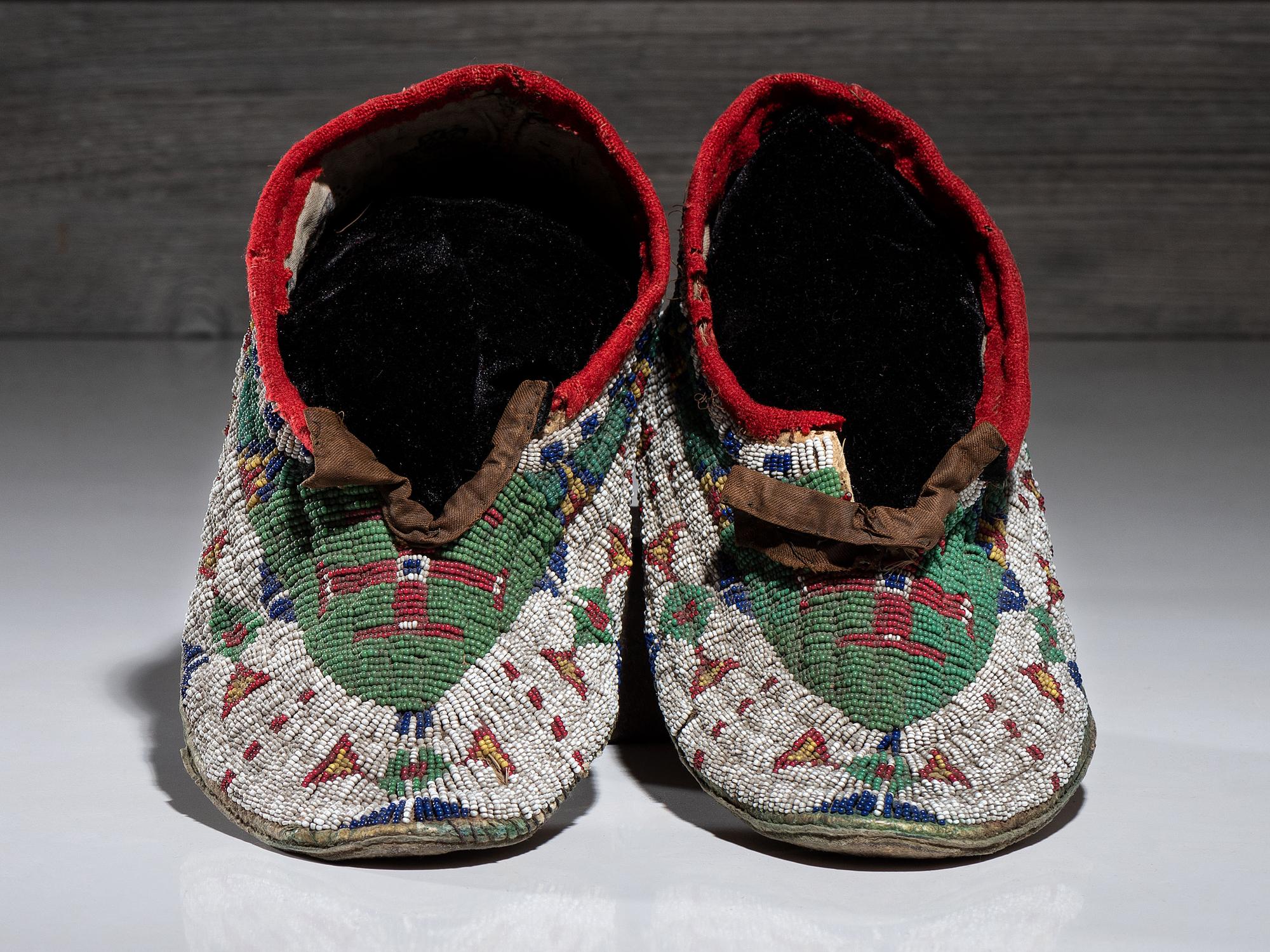Sioux Beaded Hide Moccasins