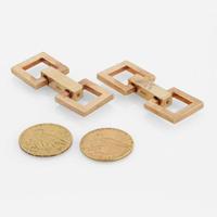 A pair of 14K yellow gold cufflinks and gold coins