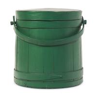 A Shaker Painted Firkin and a Maple and Pine Oval Two "Fingered" Pantry Box