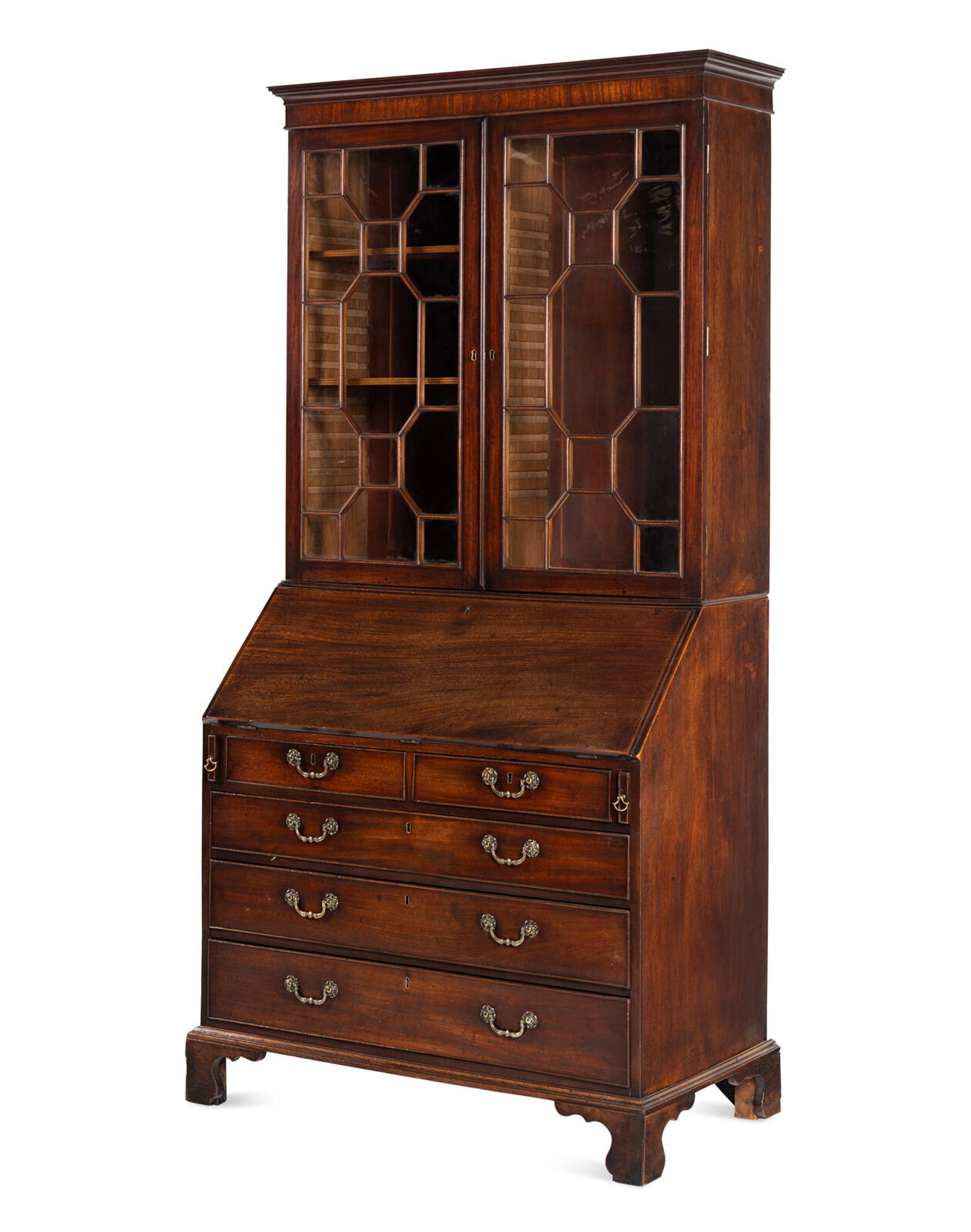 A George III Mahogany Bureau Bookcase