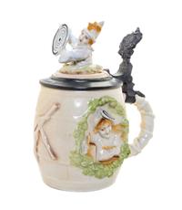 A Schierholz Pewter Mounted Character Stein Height 6 3/4 inches. — 19TH/20TH CENTURY