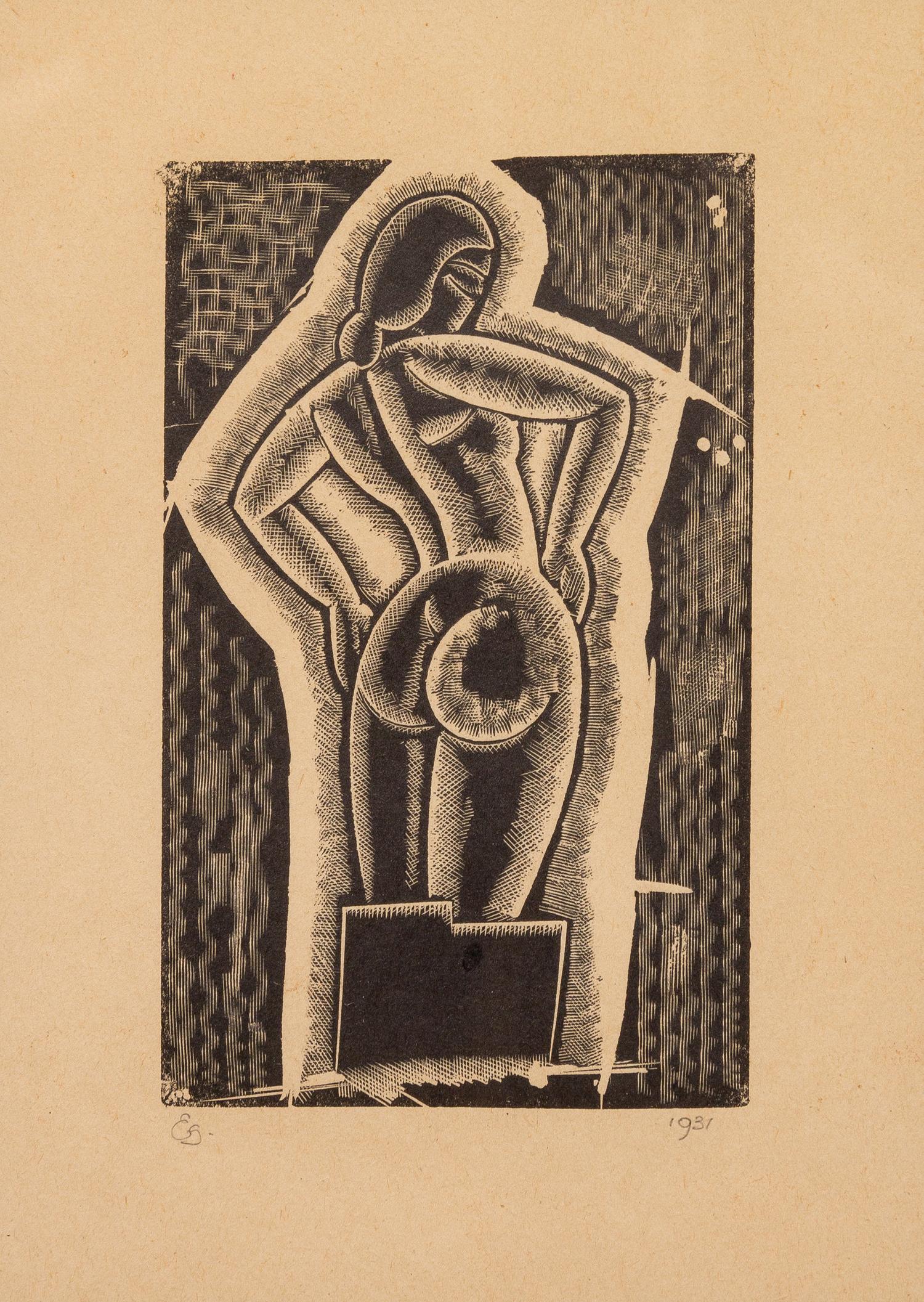 Eric Gill, (British, 1882–1940), A group of three works including Hair Combing (Portrait of Petra Gill), 1922, Sculpture #2,1930 and Fe