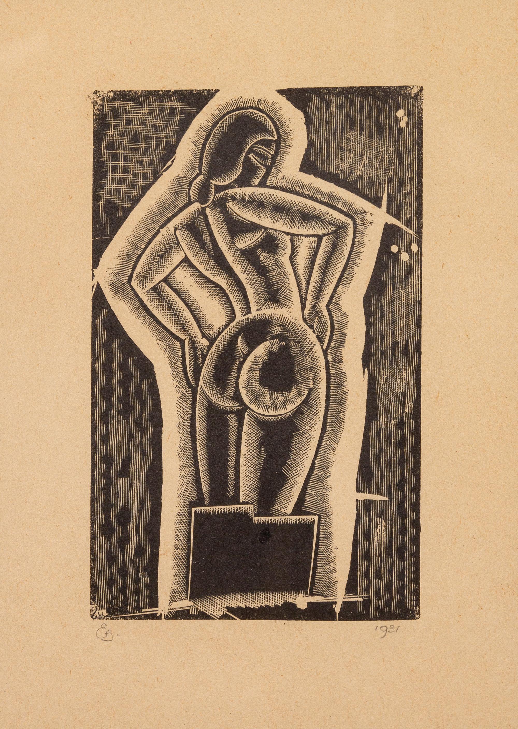 Eric Gill, (British, 1882–1940), A group of three works including Hair Combing (Portrait of Petra Gill), 1922, Sculpture #2,1930 and Fe