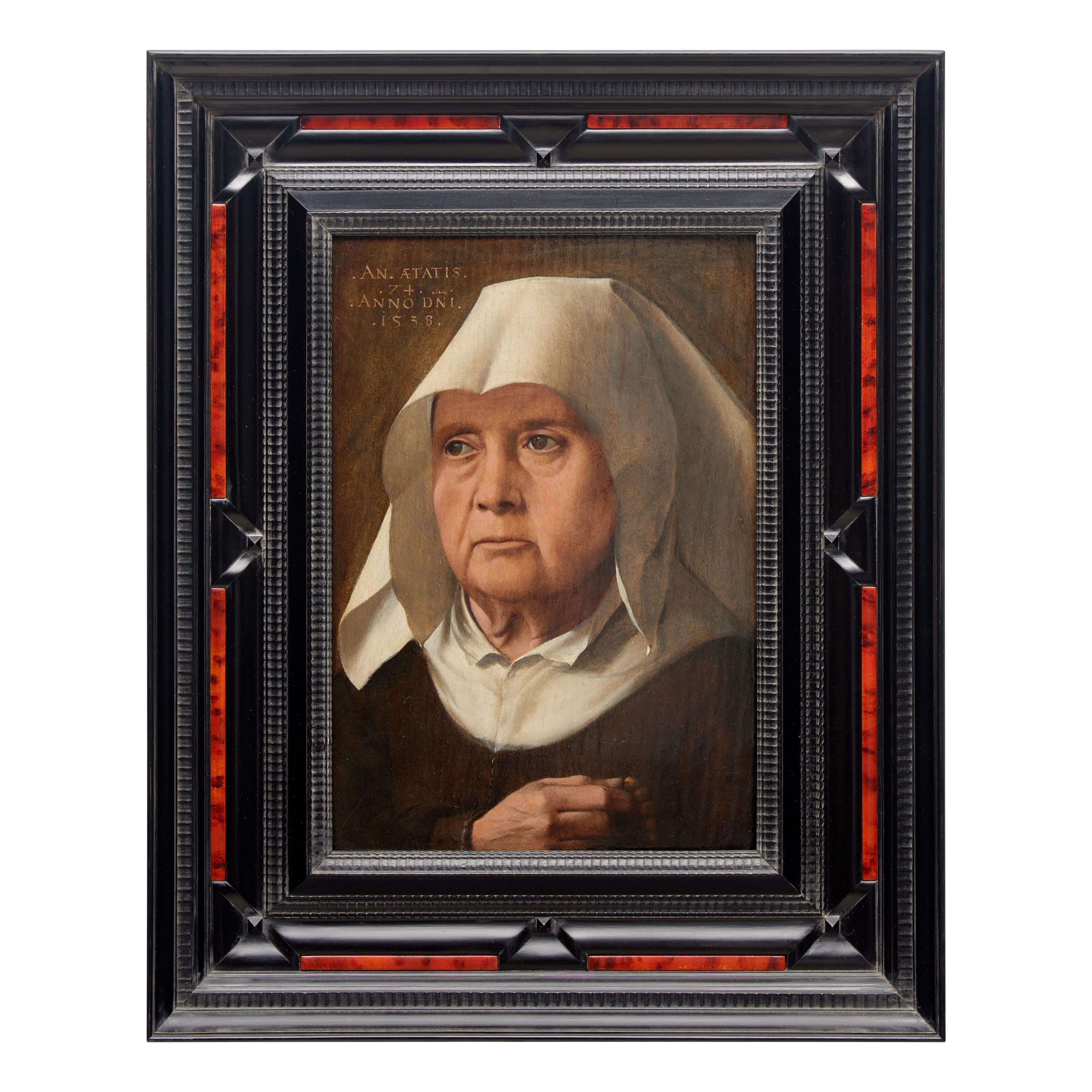 Follower of Pieter Jansz Pourbus (Flemish, c. 1523-1584) — Portrait of an Old Lady , 1538
