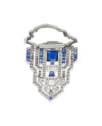 ART DECO, SAPPHIRE AND DIAMOND DRESS CLIP