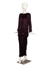 Charles & Patricia Lester, Devoré Topper & Pleated Silk Skirt Ensemble