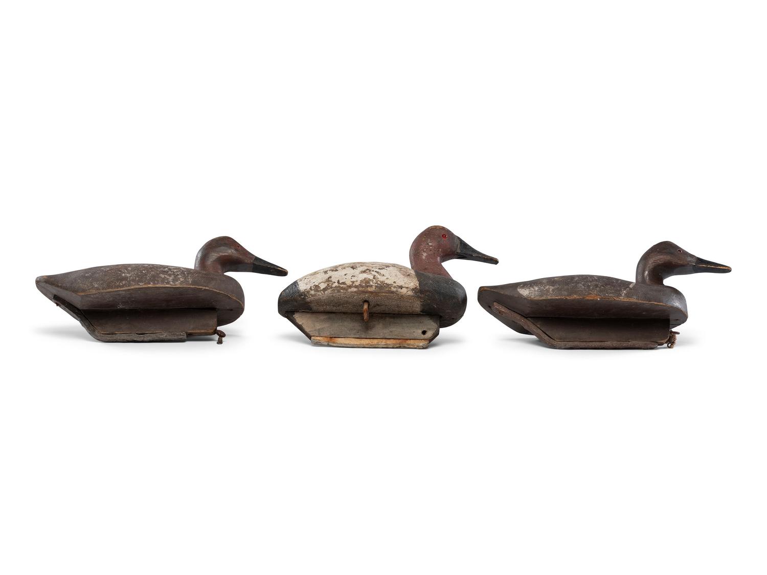 Three Carved and Painted Wood Duck Decoys