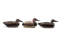 Three Carved and Painted Wood Duck Decoys