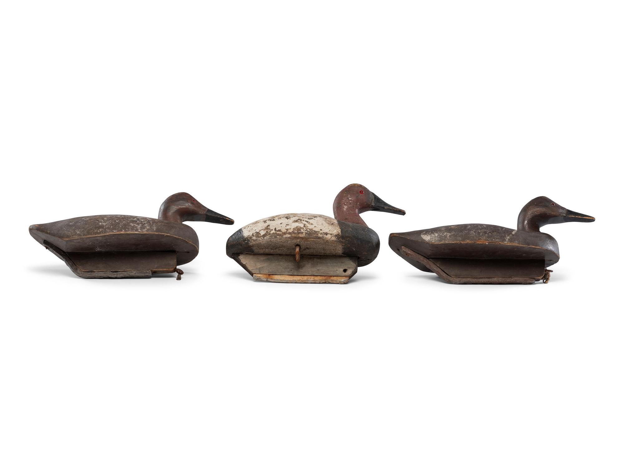 Three Carved and Painted Wood Duck Decoys