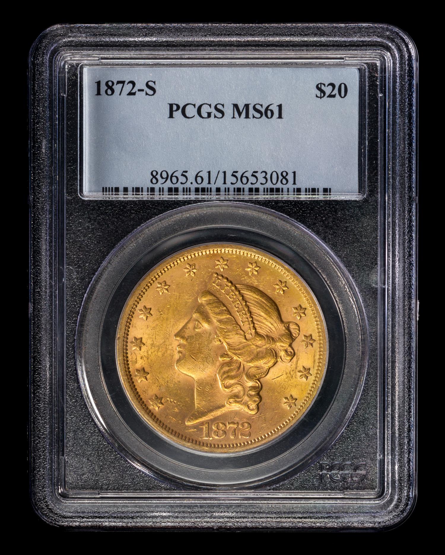 A United States 1872-S Liberty Head $20 Gold Coin