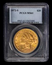 A United States 1872-S Liberty Head $20 Gold Coin