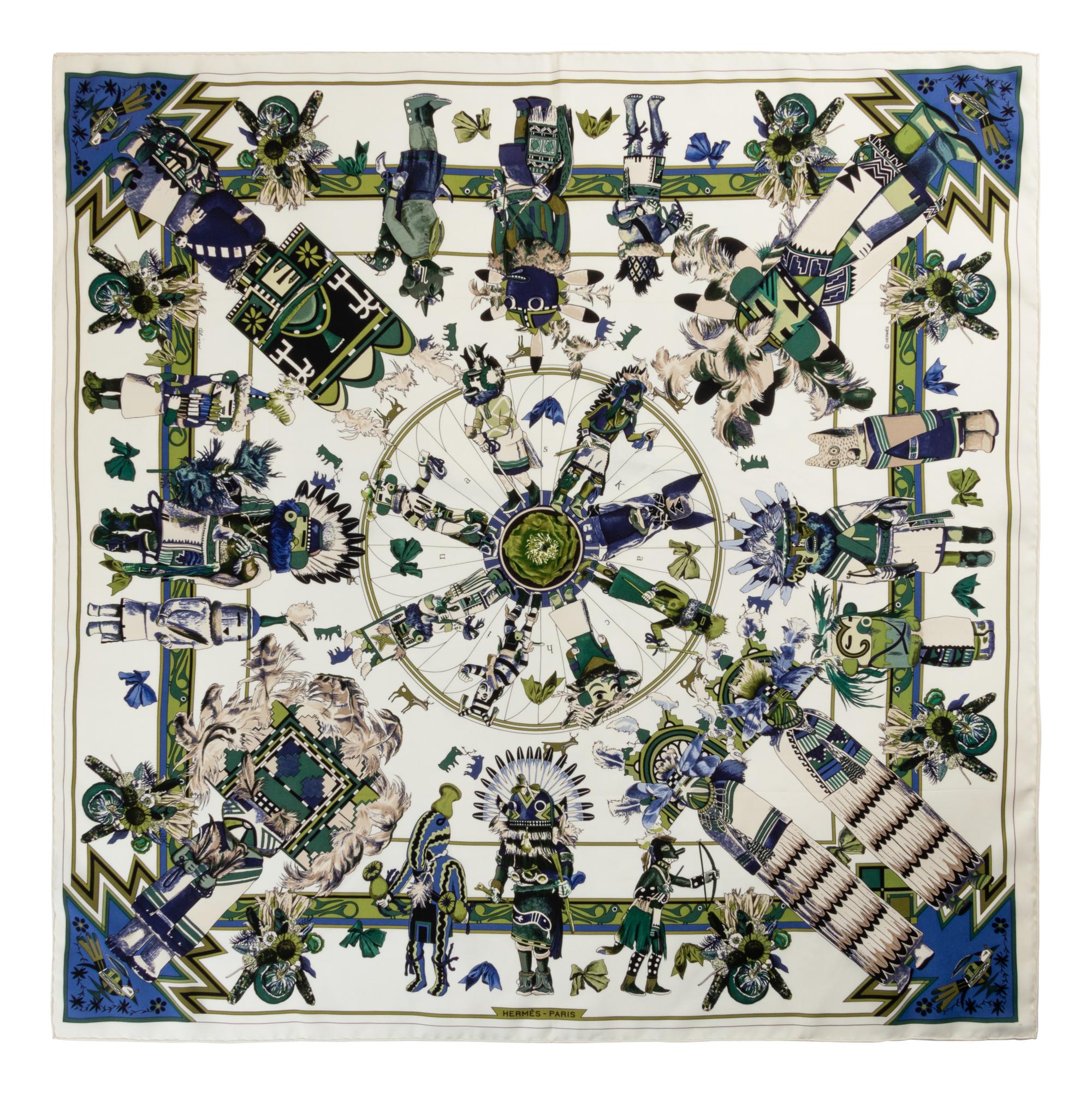 Hermès Kermit Oliver 90cm Silk Scarf