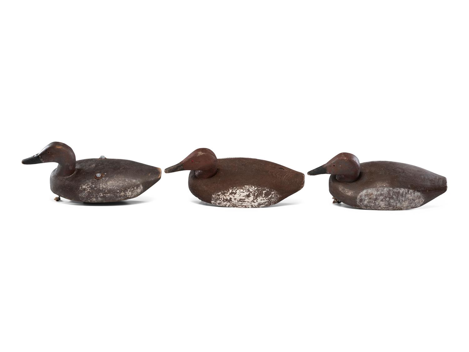 Three Carved and Painted Wood Duck Decoys