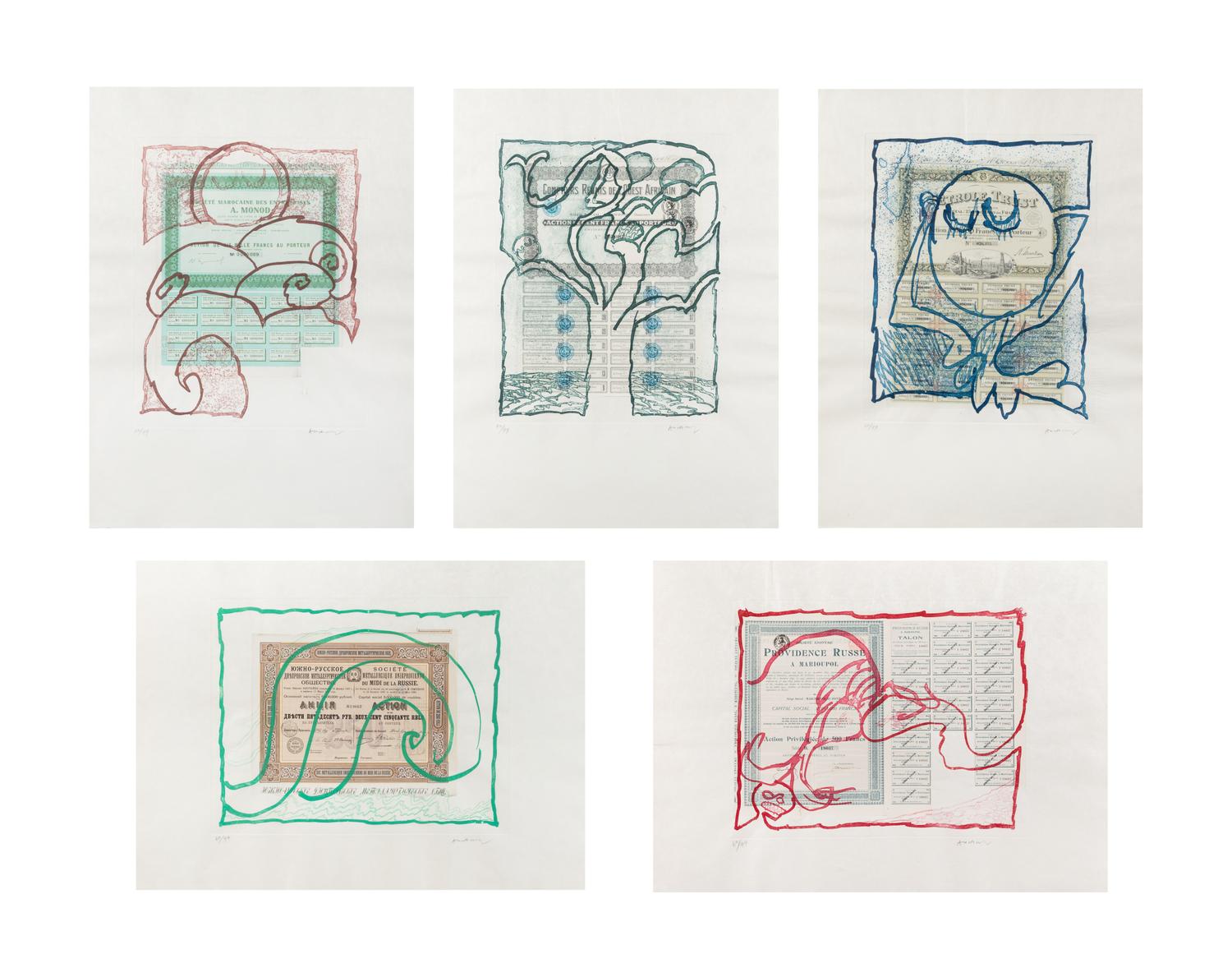 Krach (complete set of five prints)