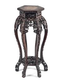 A Chinese Carved Hardwood Pedestal