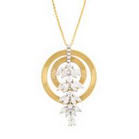 Marco Bicego, Diamond and Yellow Gold Pendant Necklace