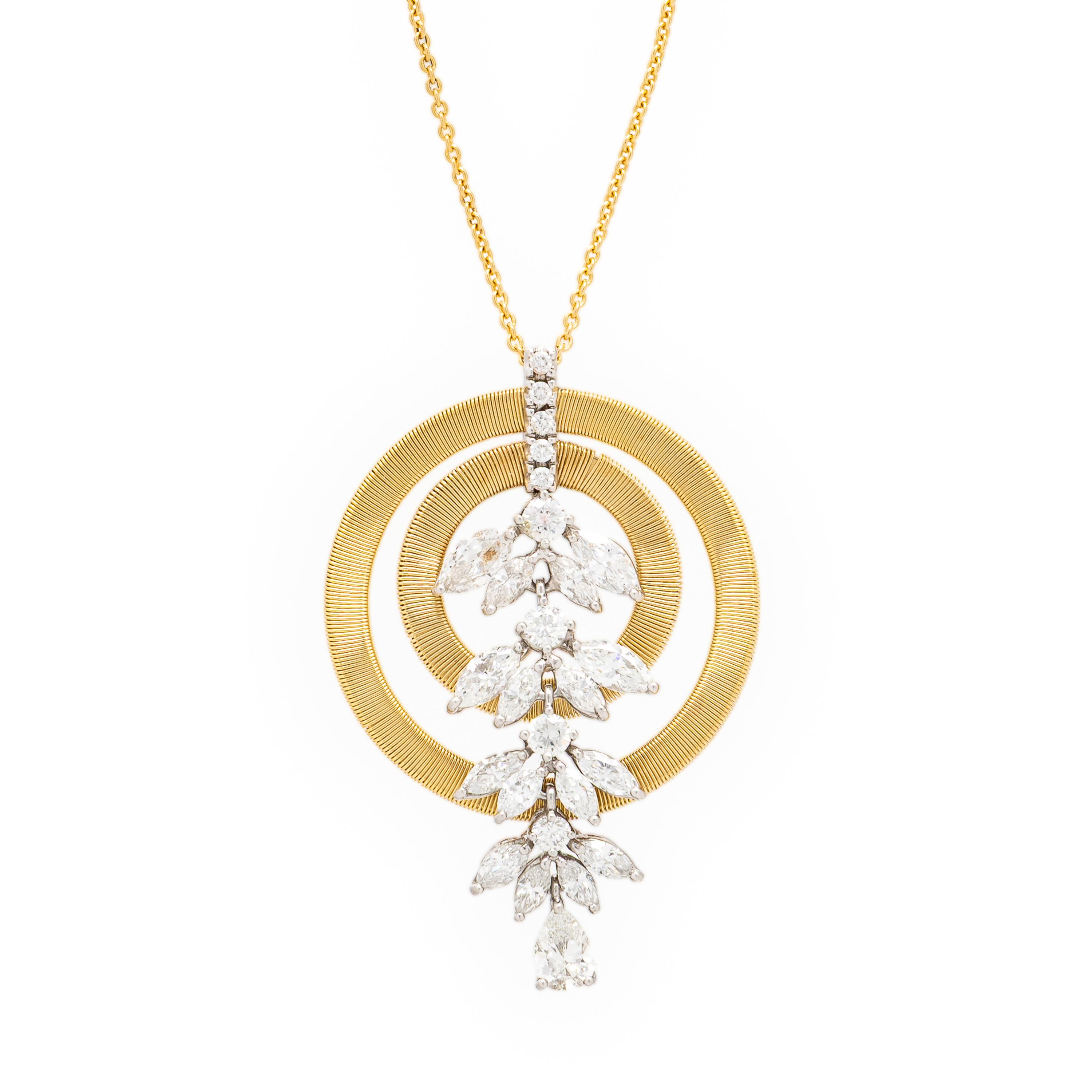 Marco Bicego, Diamond and Yellow Gold Pendant Necklace