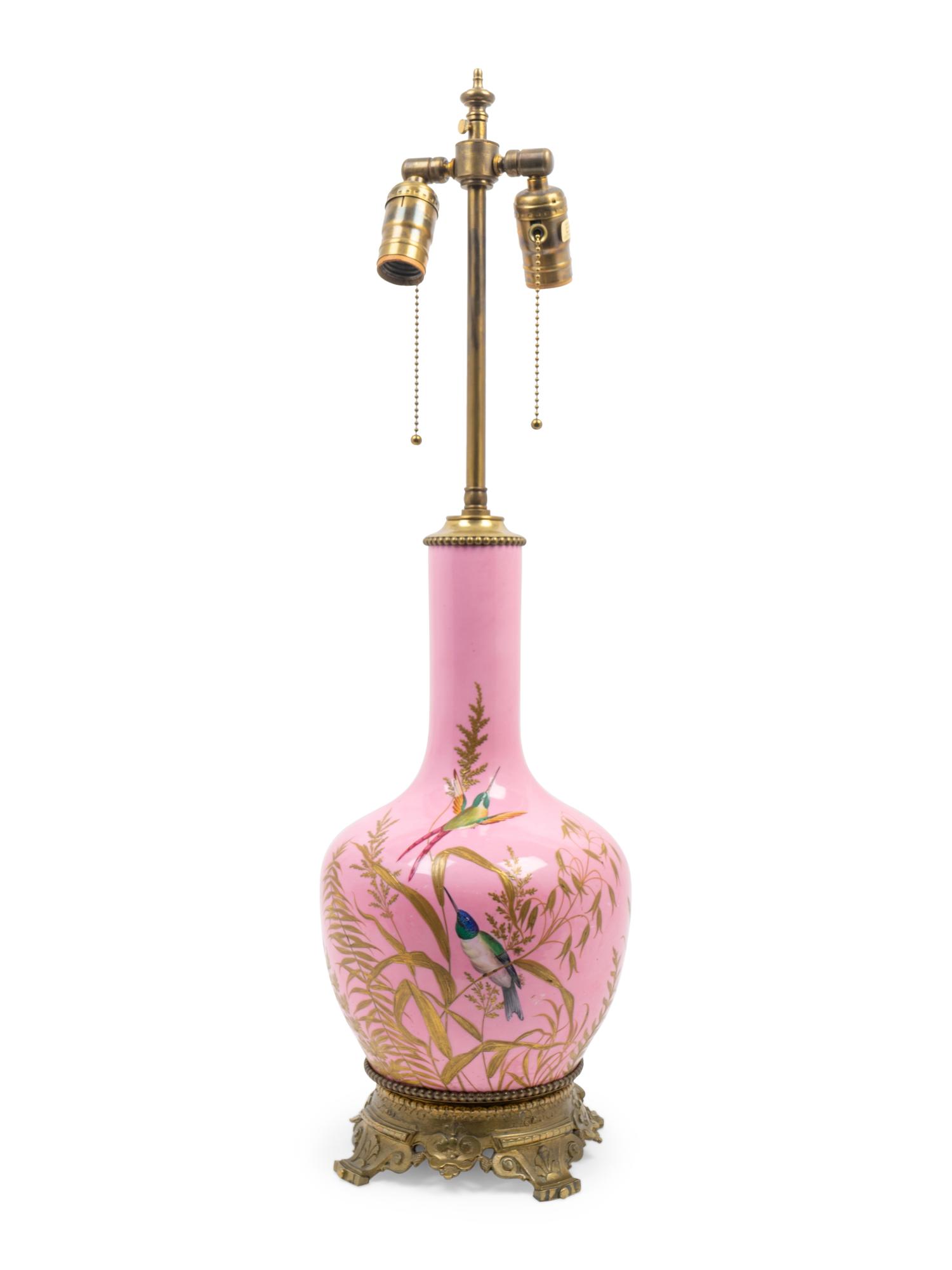 An English Porcelain Vase Mounted as a Lamp — LATE 19TH/EARLY 20TH CENTURY