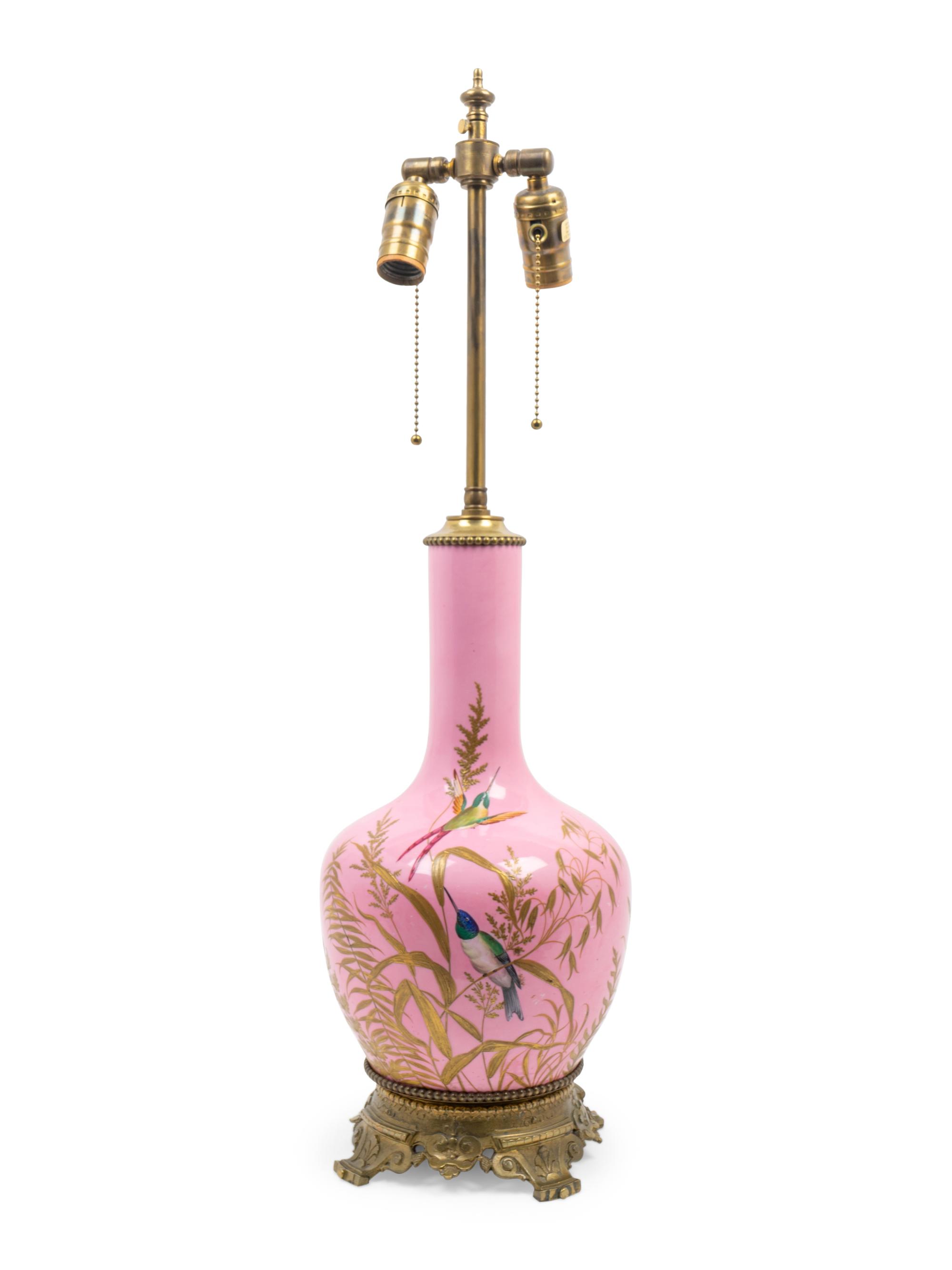 An English Porcelain Vase Mounted as a Lamp — LATE 19TH/EARLY 20TH CENTURY