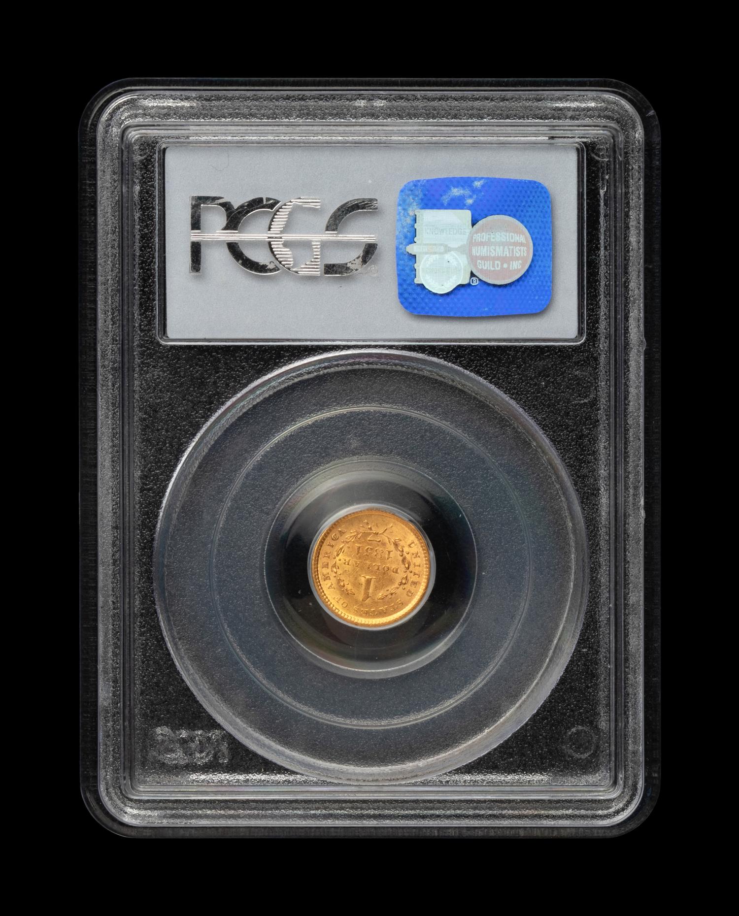 An 1851 Liberty Head $1 Gold Coin (PCGS MS61)